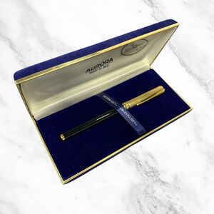 Aurora Pen 14K Gold + 925% Silver Nib Fountain Pen w/ Case MADE IN ITALY